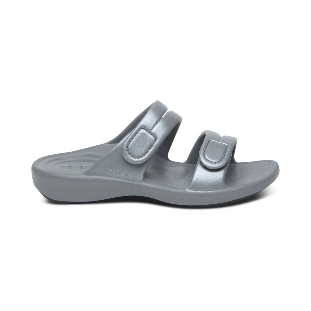 Aetrex Women's Janey Sport Water-Friendly Sandals - Grey | USA KNIX4HR